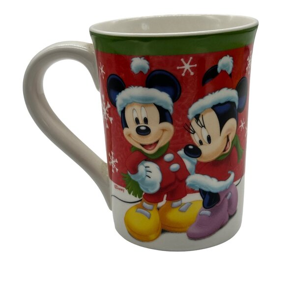 Disney Mickey & Minnie Mouse Christmas Holiday Coffee Mug - 12 oz By Kcare - Picture 1 of 6